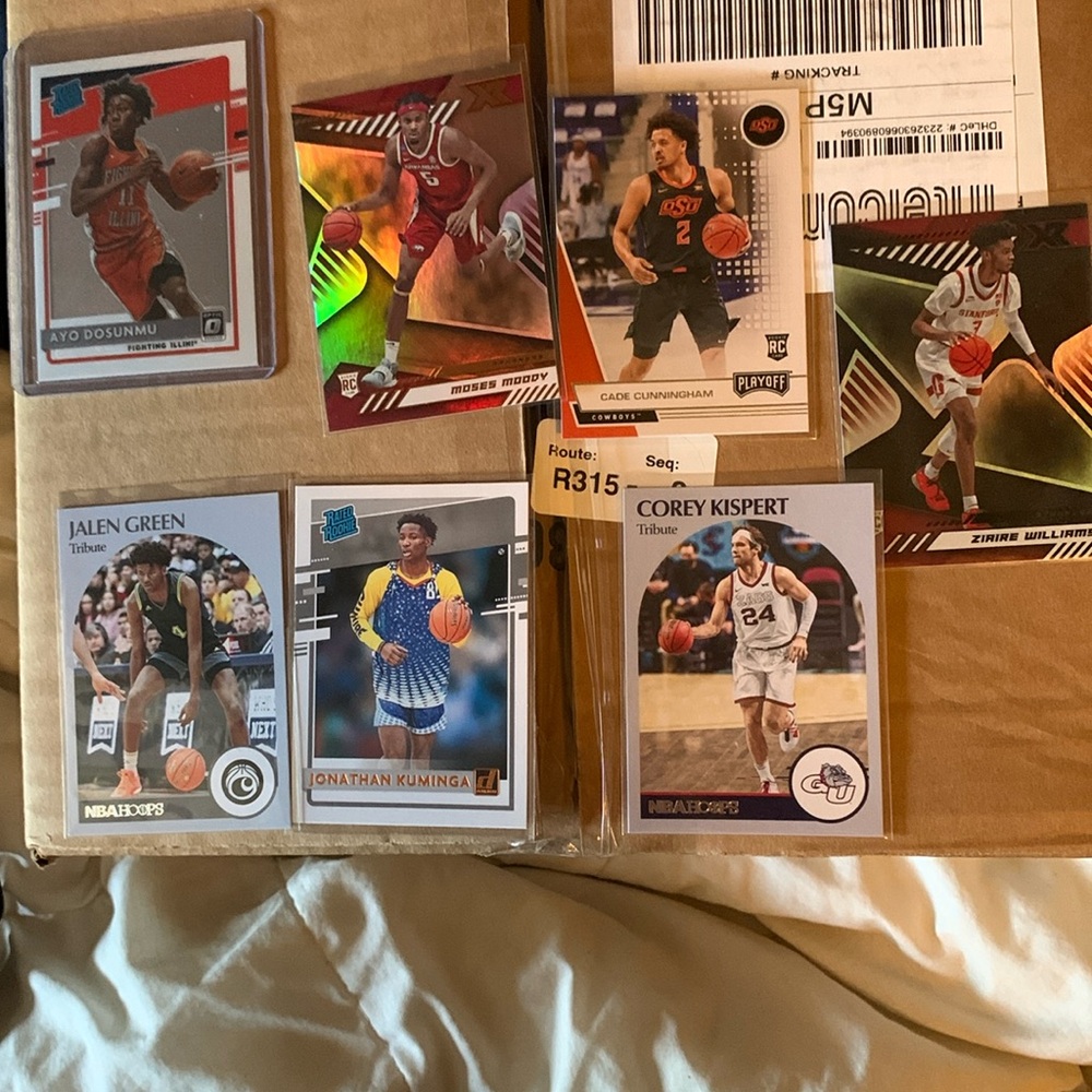 7 Card NBA Rookie Lot Cade Cunningham Jalen Green Kuminga